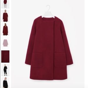 COS square neck A line coat